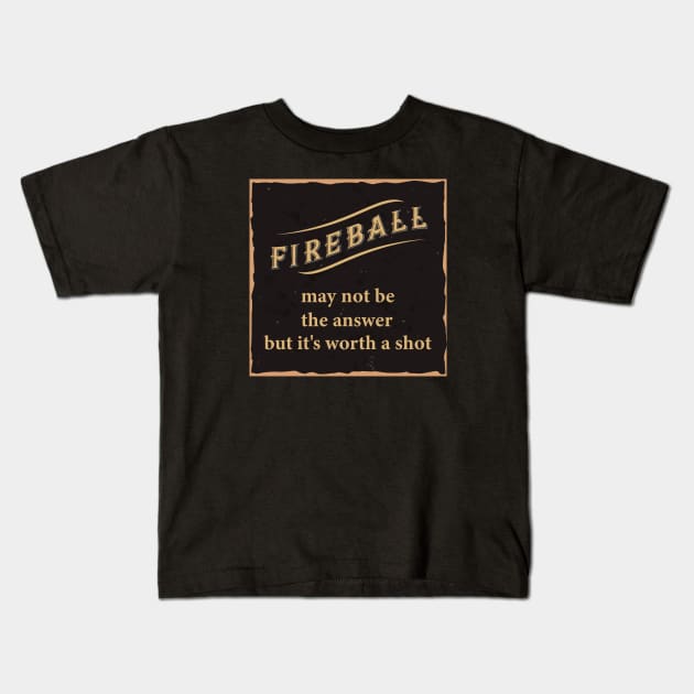 Fireball Whiskey Kids T-Shirt by Suva